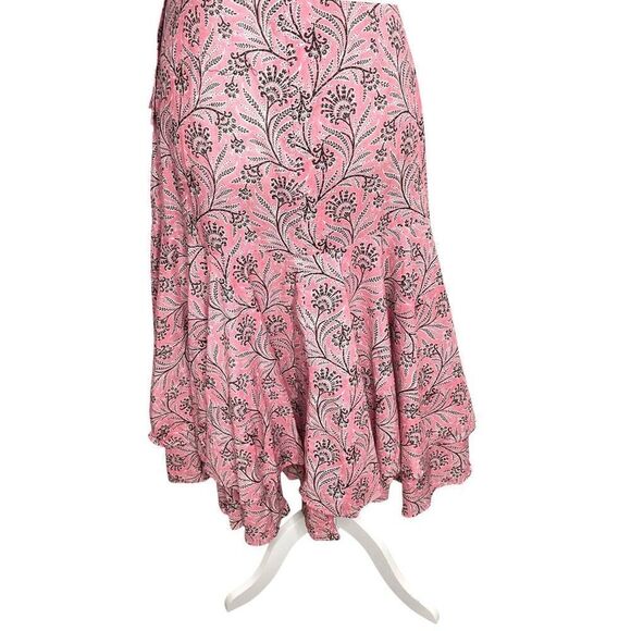 J. Crew Collection‎ Cross-back ruffle-hem dress in Ratti coral vines Size 6 - Picture 8 of 13